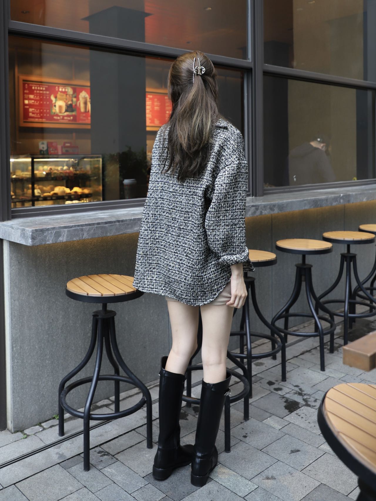 Tweed Long Sleeves Shirt Jacket