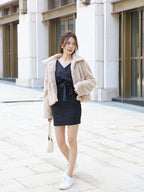 Fluffy Collar Neck Jacket