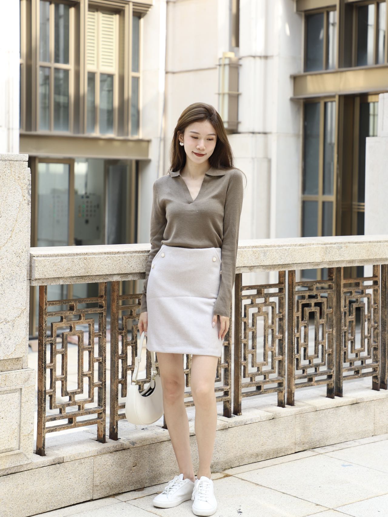 Basic Collar Neck Long Sleeves T-Shirt