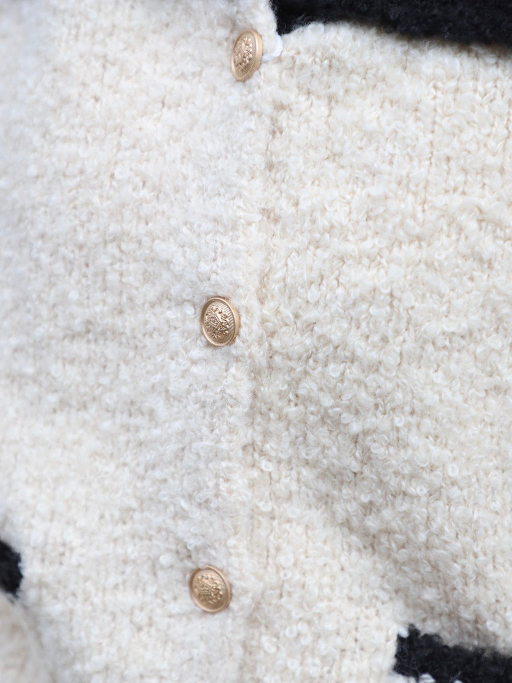 Collar Neck & Gold Button Oversized Cardigan