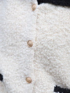 Collar Neck & Gold Button Oversized Cardigan