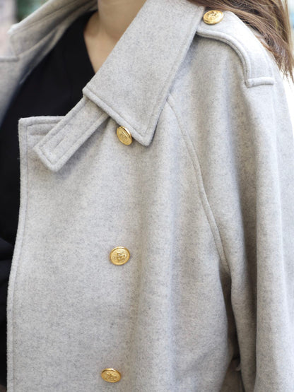 Gold Button Peacoat with belt