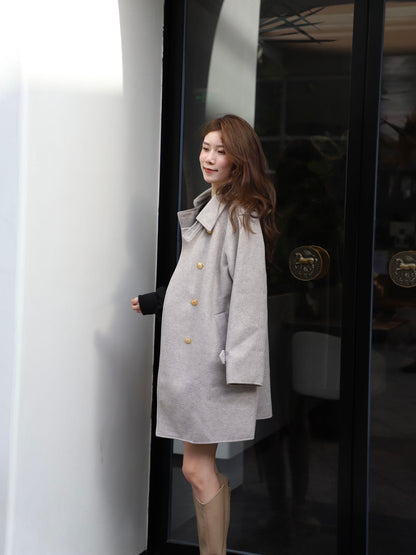 Gold Button Peacoat with belt