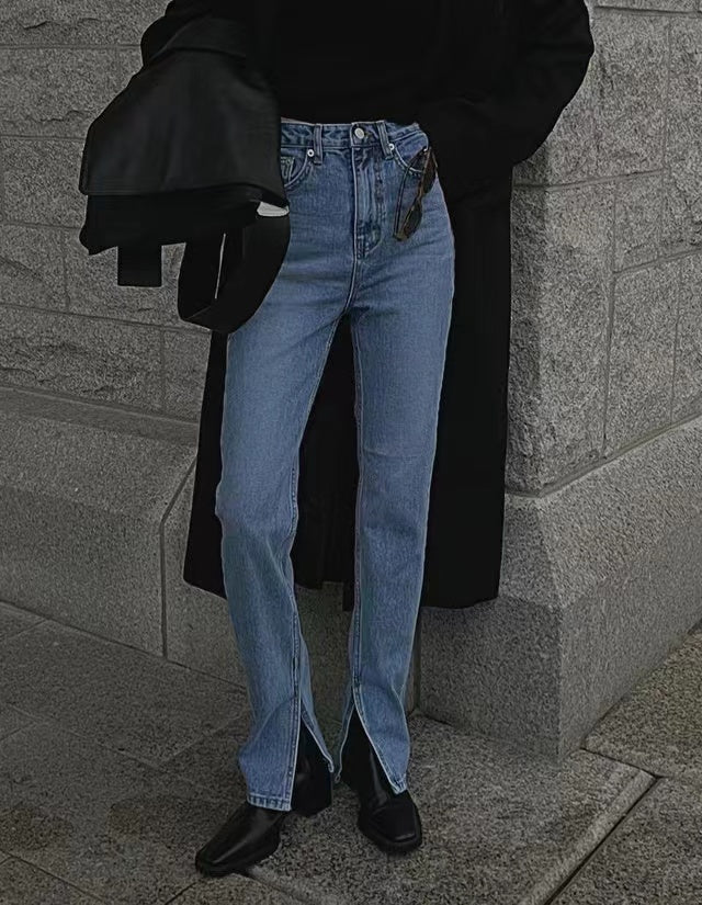 High-rise Straight Denim Jeans