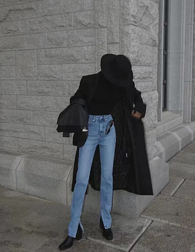 High-rise Straight Denim Jeans