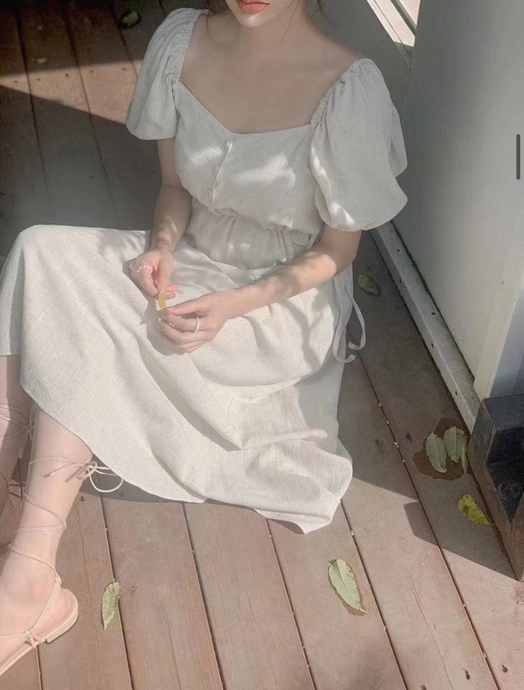 2 Styles Linen Midi Dress