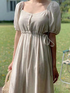 2 Styles Linen Midi Dress