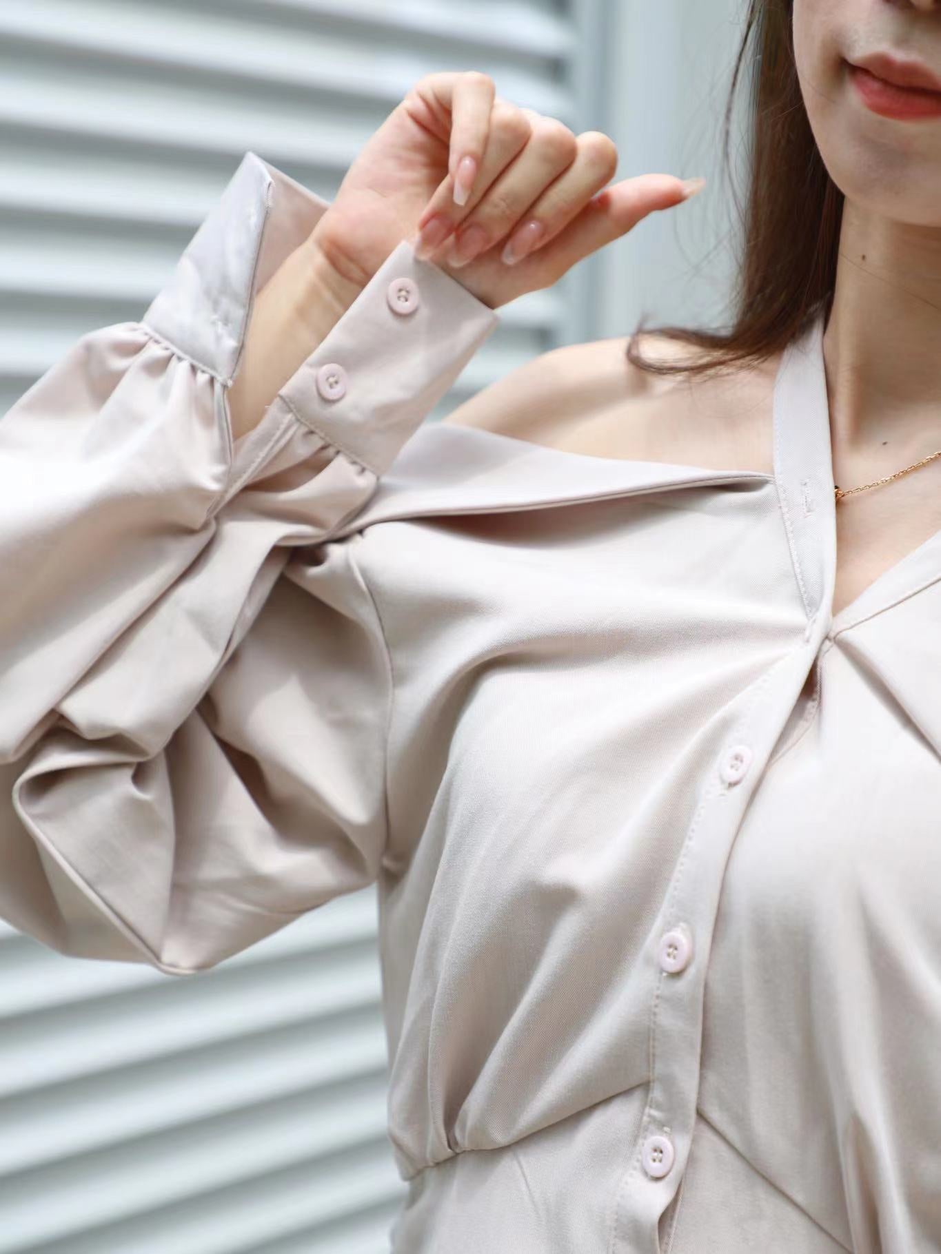 Cross Neck & Off Shoulder Mini Dress