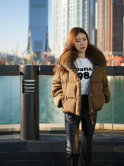 Fox Fur & Duck Down Short Jacket