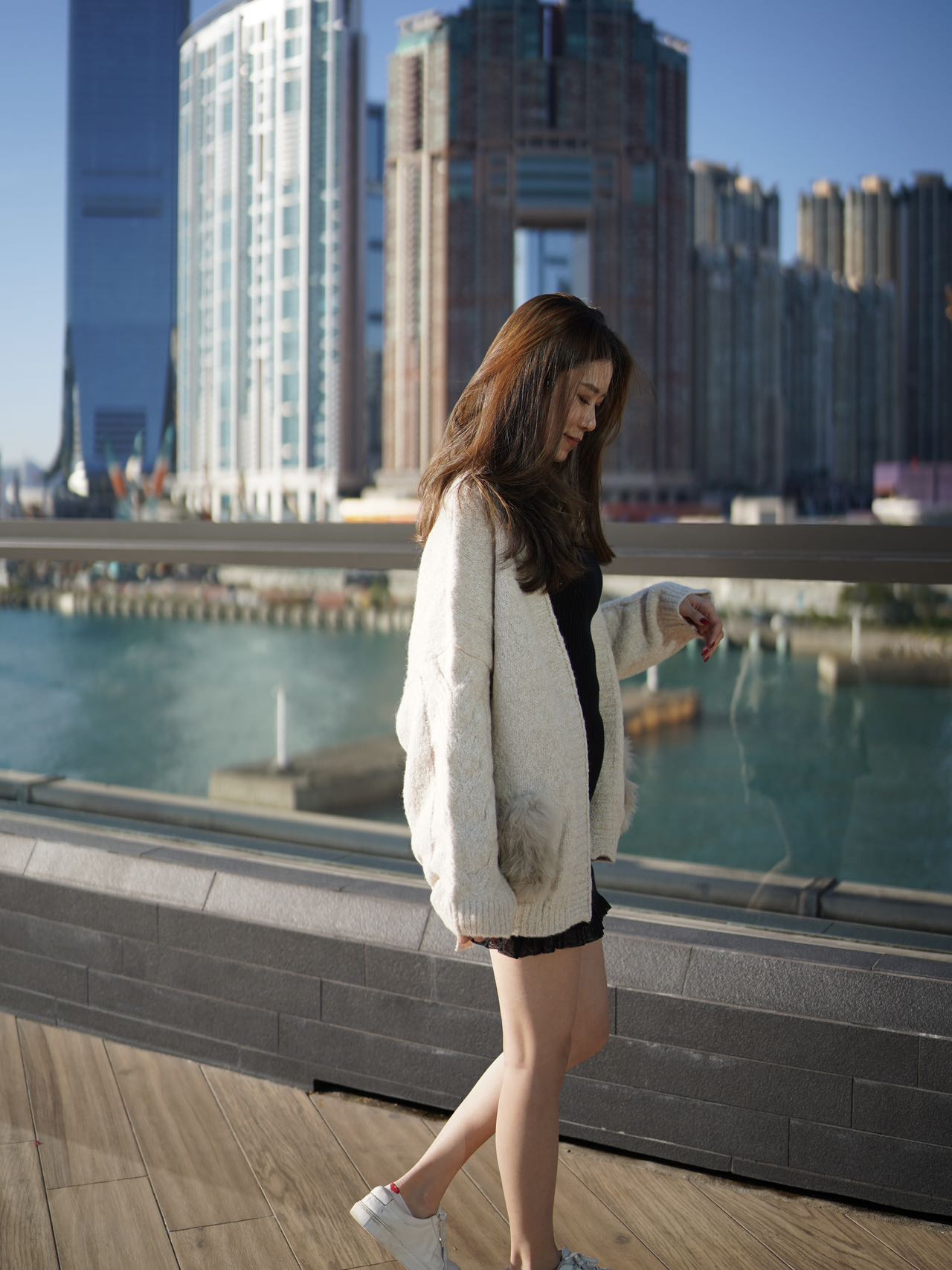 Real Rabbit Fur Cardigan with Belt