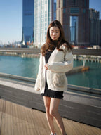 Real Rabbit Fur Cardigan with Belt