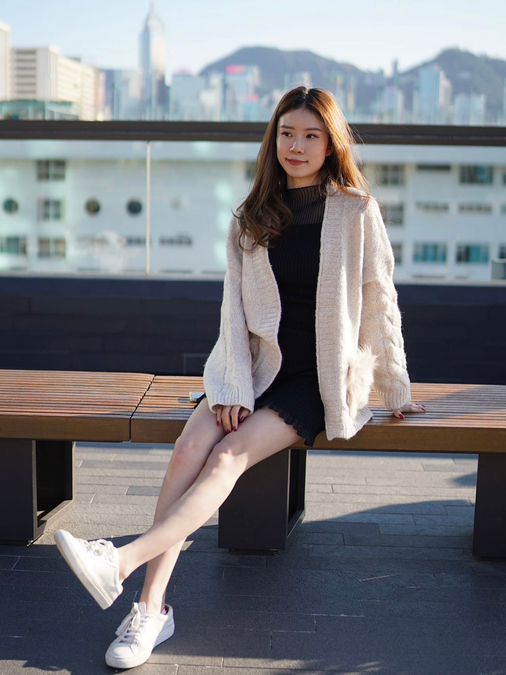 Real Rabbit Fur Cardigan with Belt