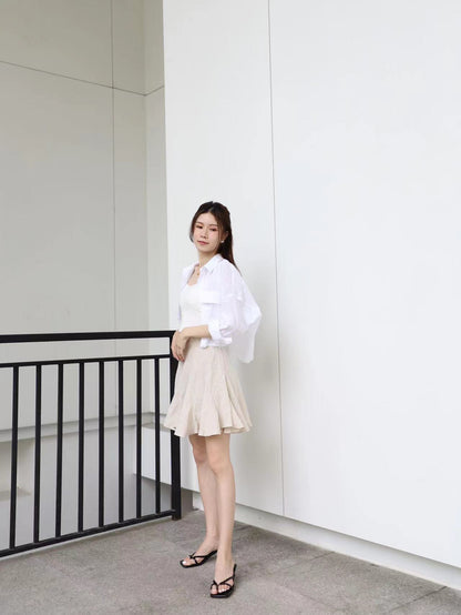 Checked Crop Top Shirt