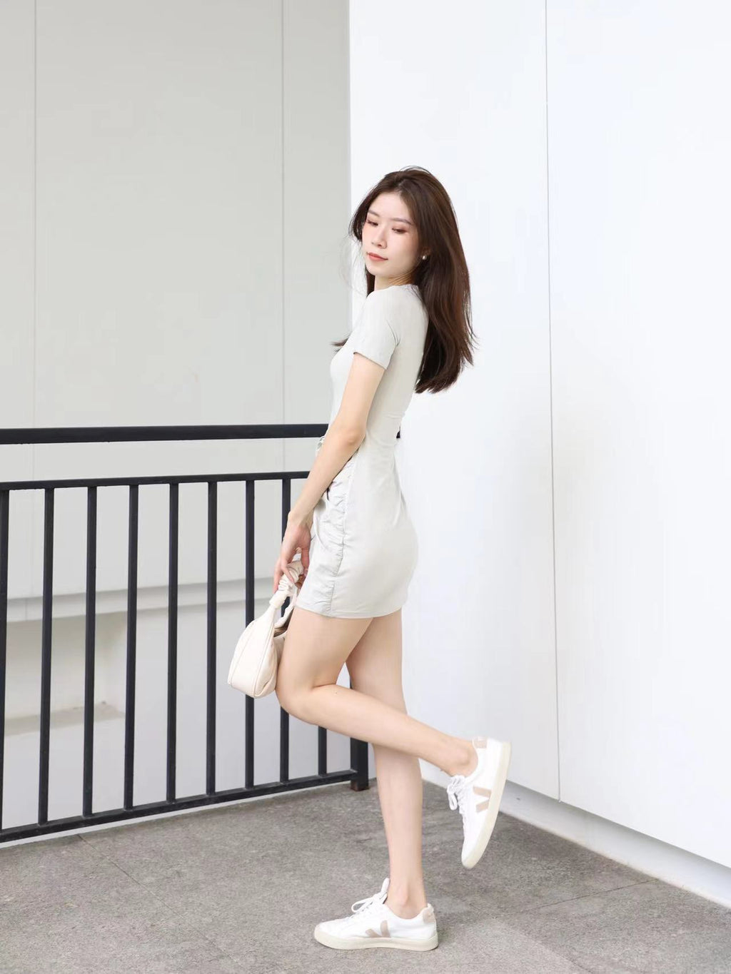 Ribbon on the side T shirt Mini Dress
