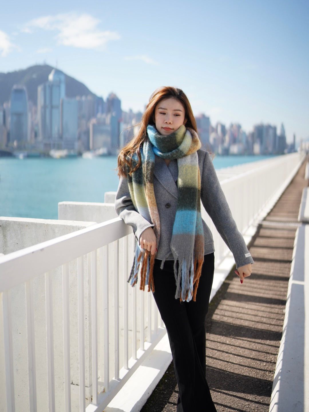 Rainbow Checked Scarf