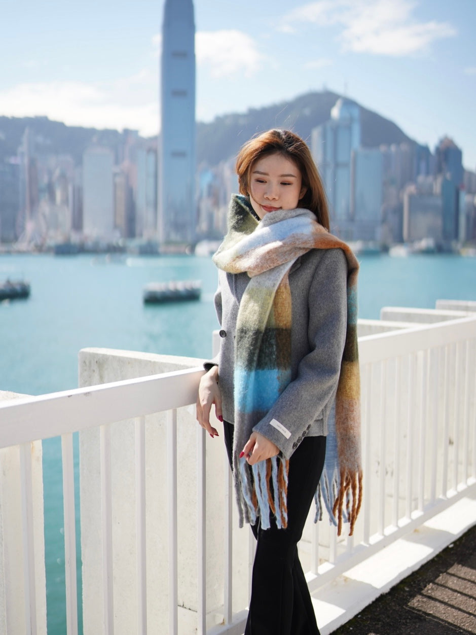 Rainbow Checked Scarf