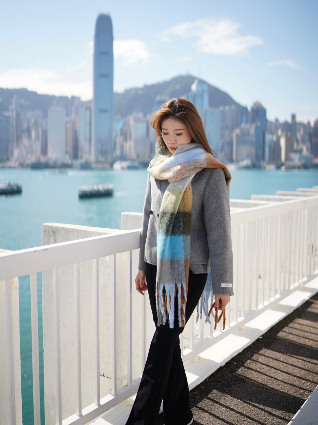 Rainbow Checked Scarf
