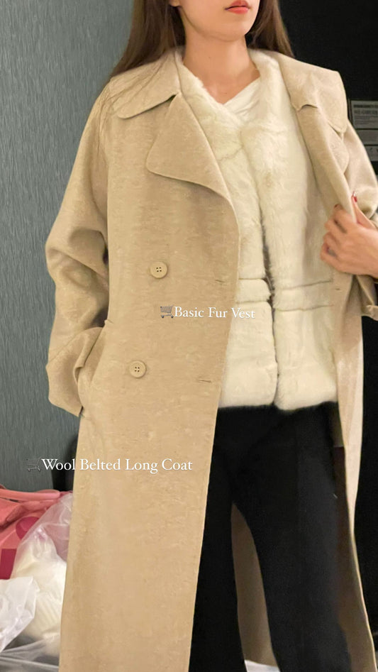 Wool Belted Long Coat
