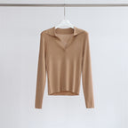 Basic Collar Neck Long Sleeves T-Shirt