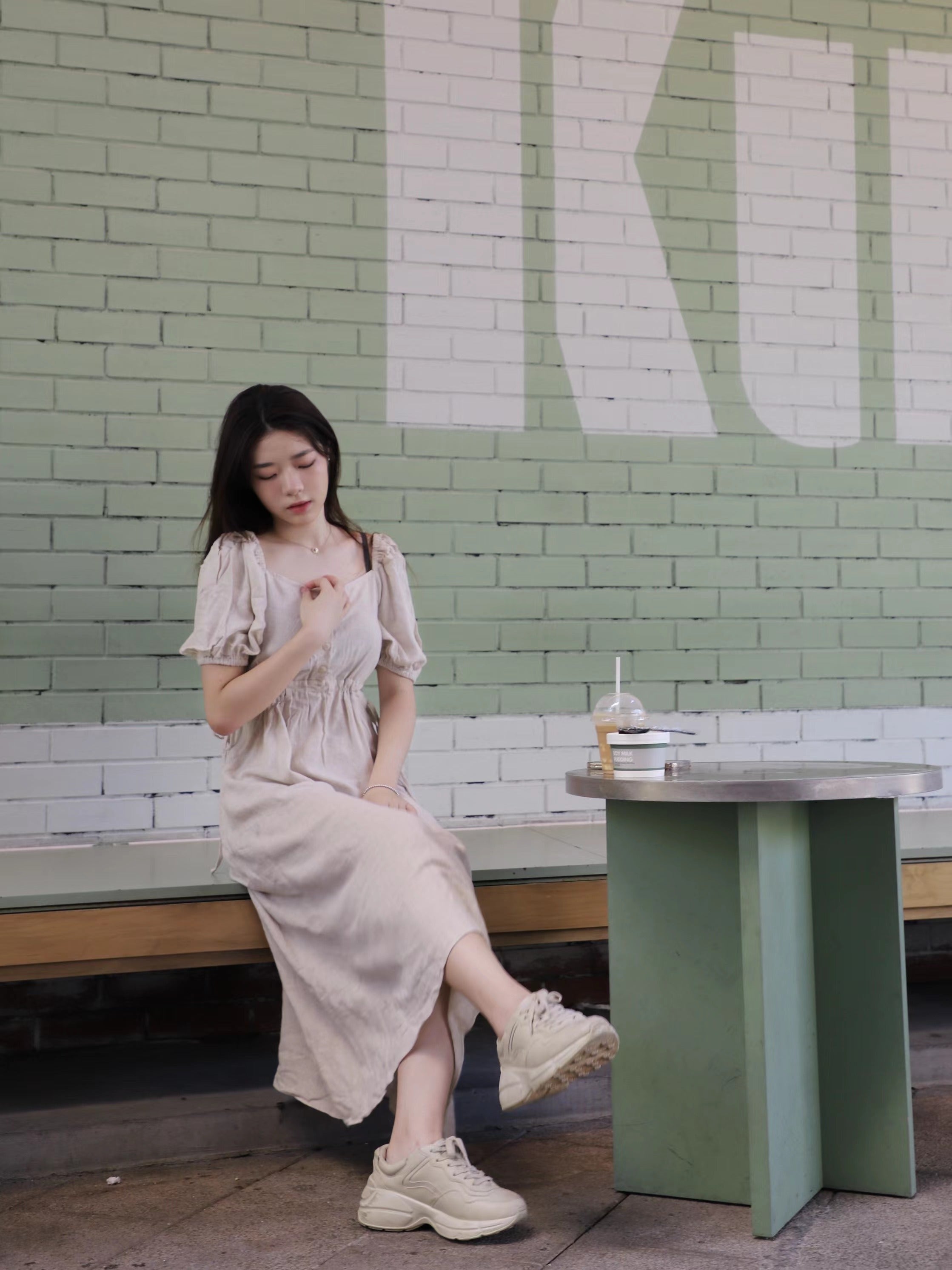 2 Styles Linen Midi Dress