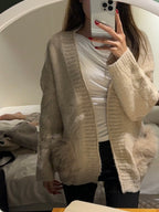 Real Rabbit Fur Cardigan with Belt