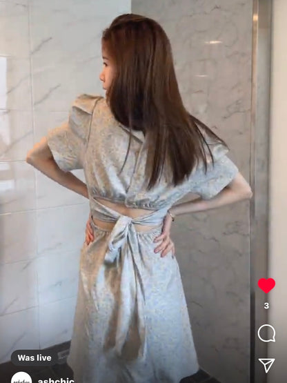 Floral Tie at the back Mini Dress