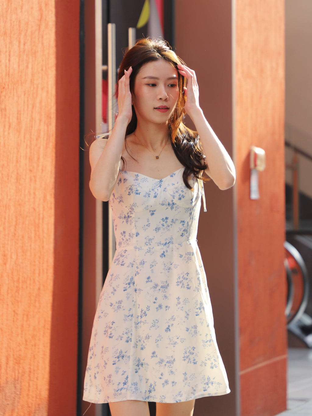 White Fairy Tie Shoulder Floral Mini Dress
