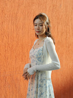 White Fairy Tie Shoulder Floral Mini Dress