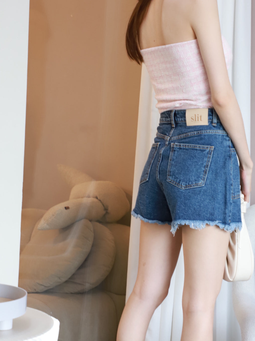 High Waist Ruffles Denim Shorts