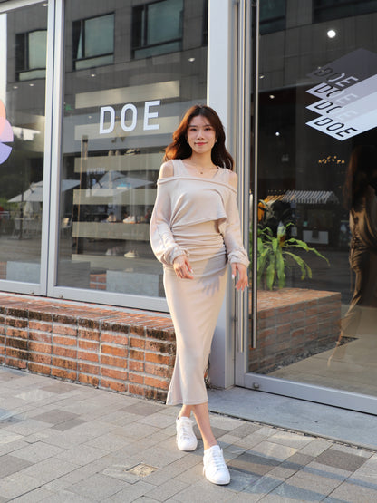 Cross Strap Cardigan & Maxi Dress Set