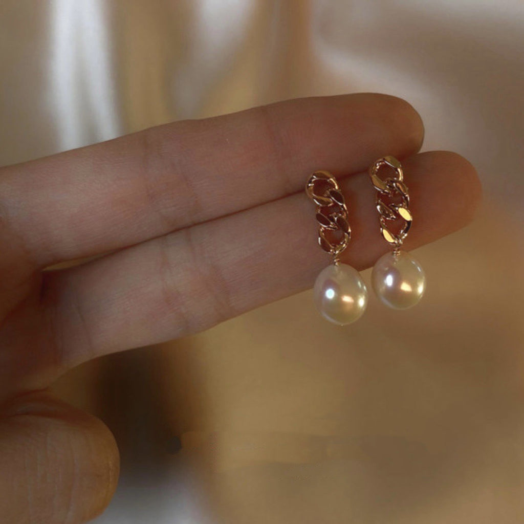 925 Chain & Pearl Earrings