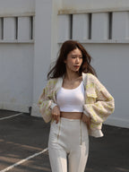 Tweed Bright Up Style Cardigan