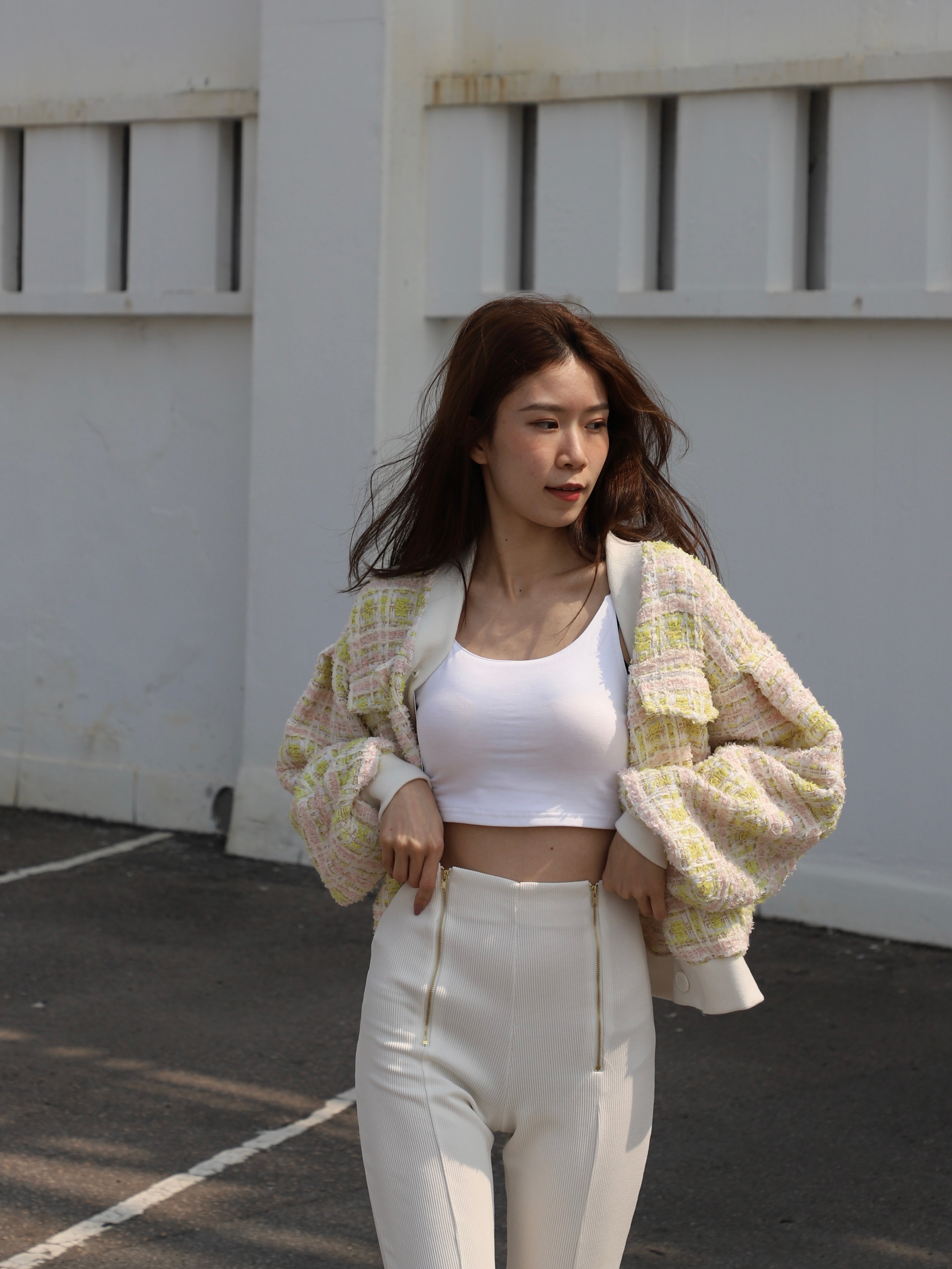 Tweed Bright Up Style Cardigan