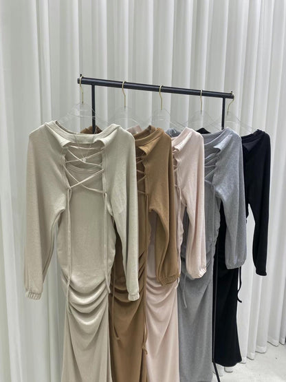 Cross Strap Cardigan & Maxi Dress Set