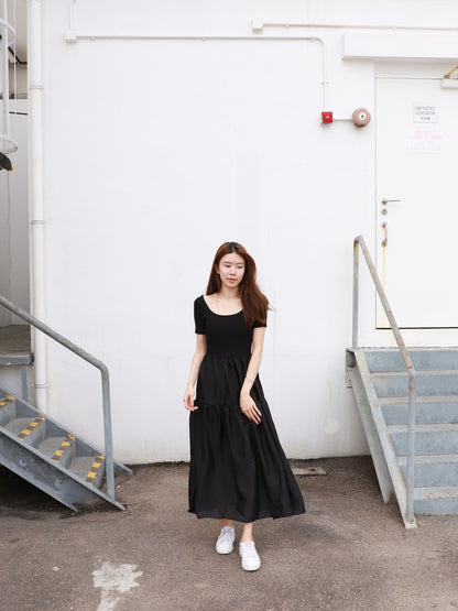 Ruffles Cup Cake T Shirt Maxi Dress