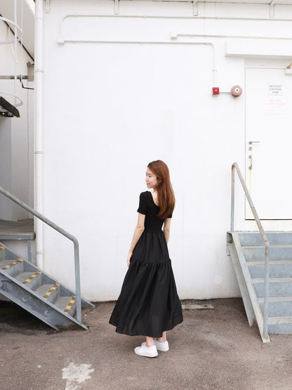 Ruffles Cup Cake T Shirt Maxi Dress