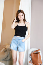 One Strap Denim Shorts