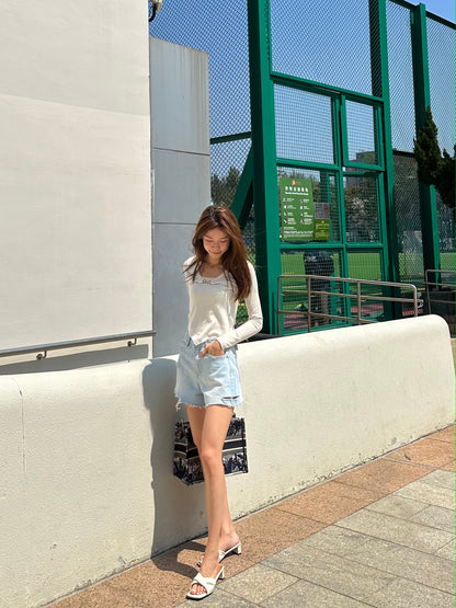 High Waisted Basic Denim Shorts