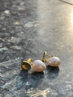 925 pearl & gold drop earrings