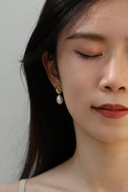 925 pearl & gold drop earrings
