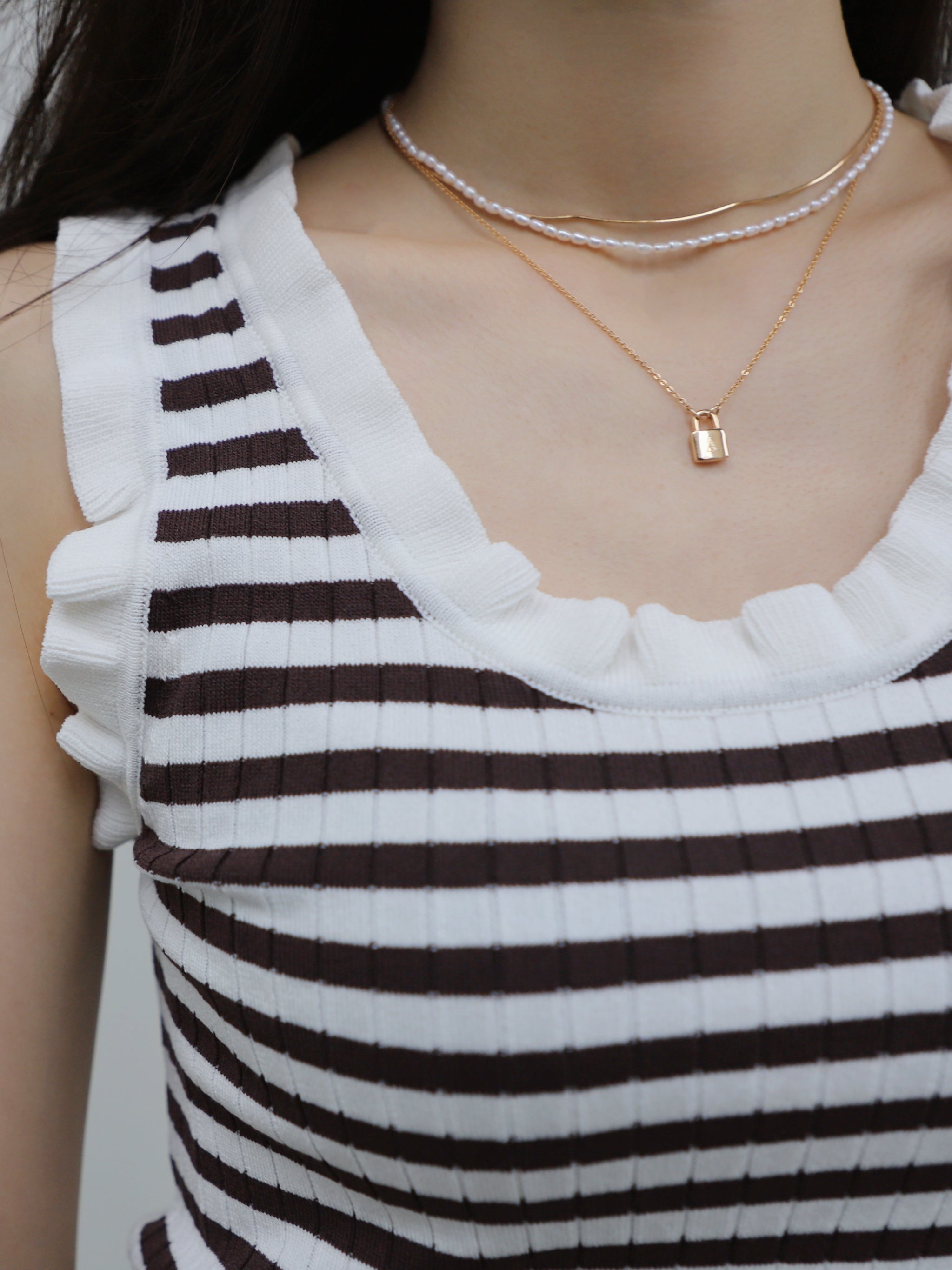 Customize Letter  Gold Lock Necklace