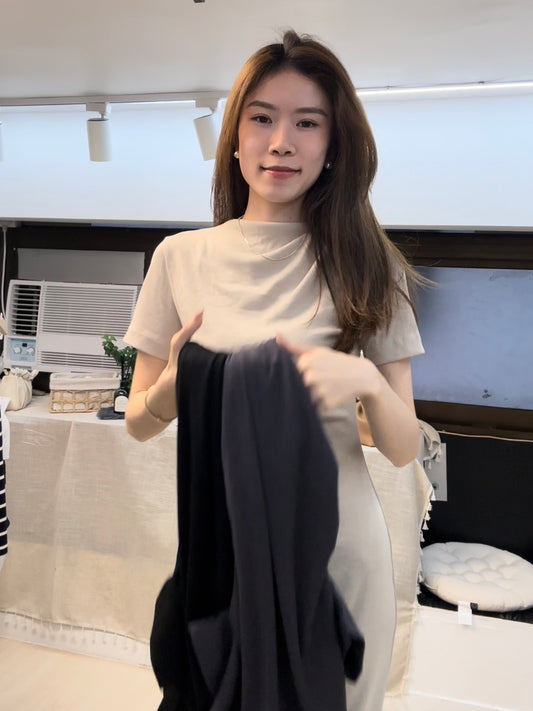 Turtle Neck Slim T Shirt Maxi Dress
