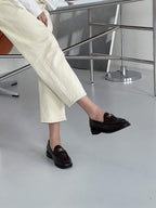 Gold Button Loafers