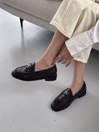 Gold Button Loafers