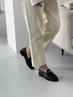Gold Button Loafers