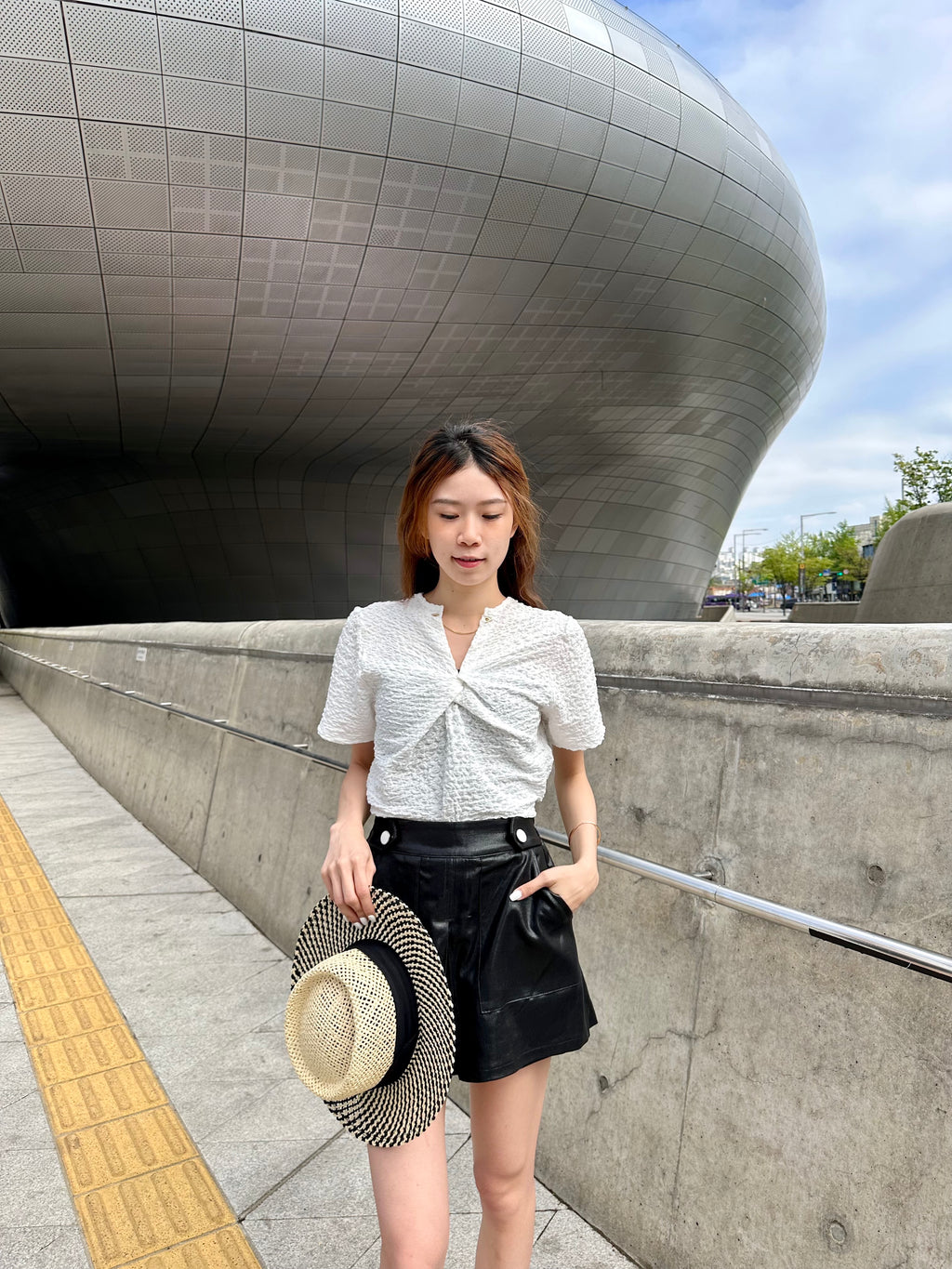 Leather like High Waisted Shorts