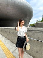 Leather like High Waisted Shorts