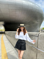 Leather like High Waisted Shorts