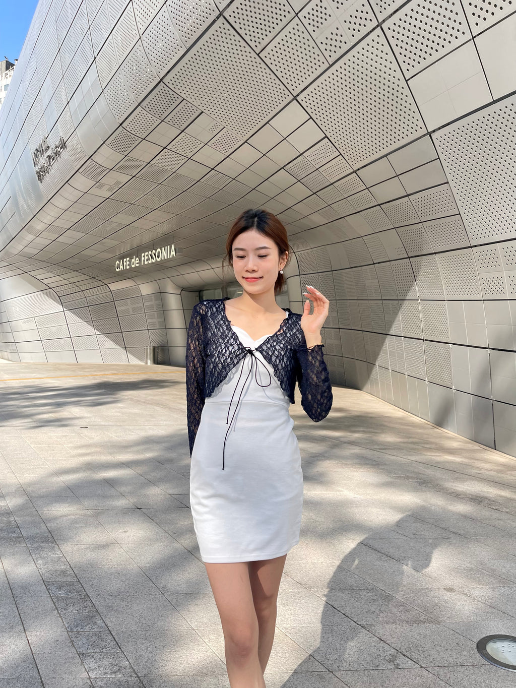 Cropped Lace Butterfly Cardigan