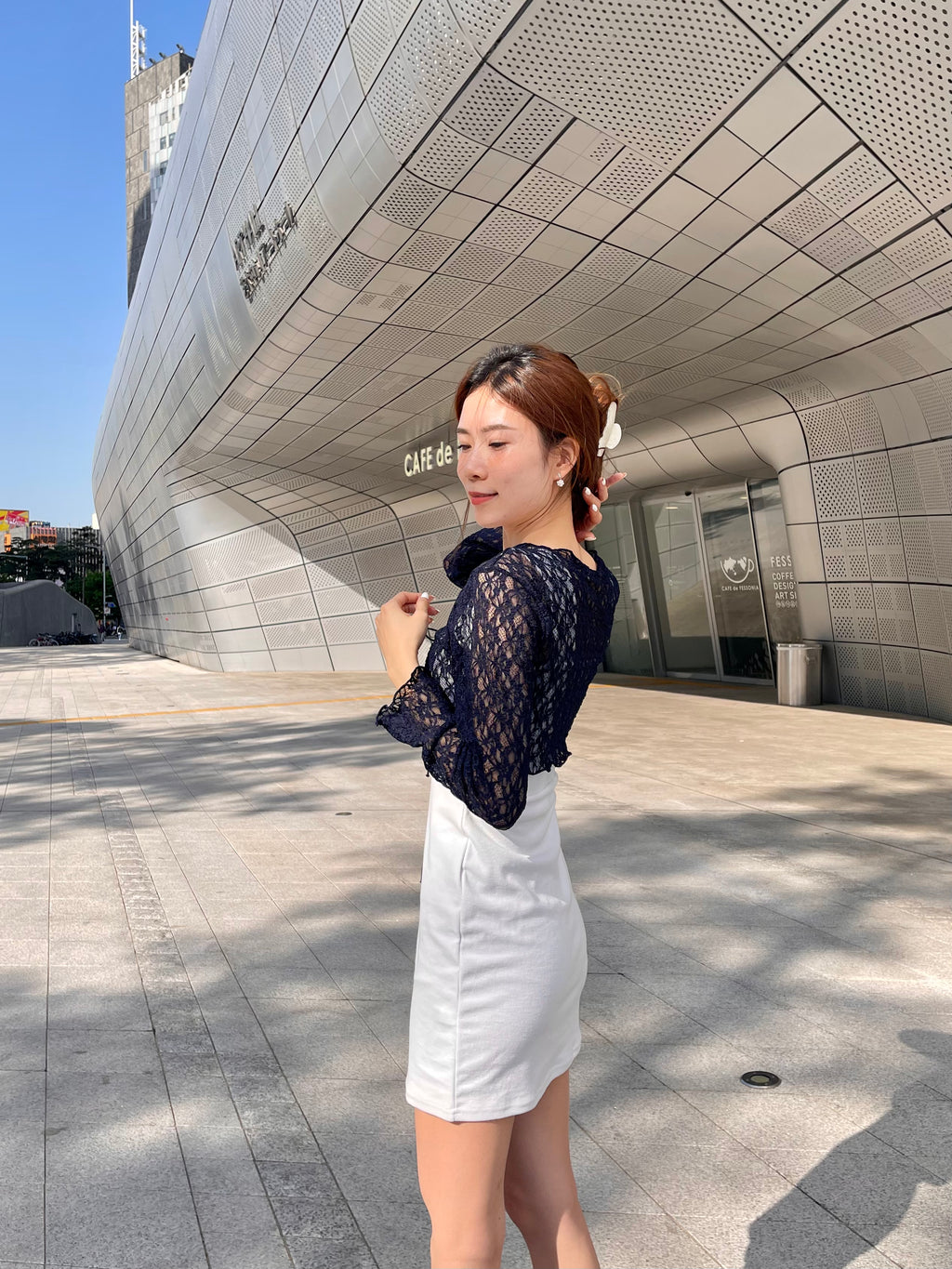Cropped Lace Butterfly Cardigan